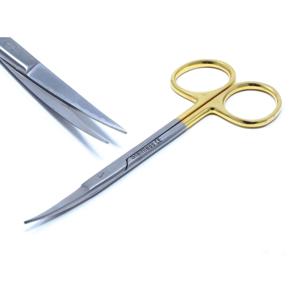 T.C Iris Scissors Curved 4.5″ – Gold Handle