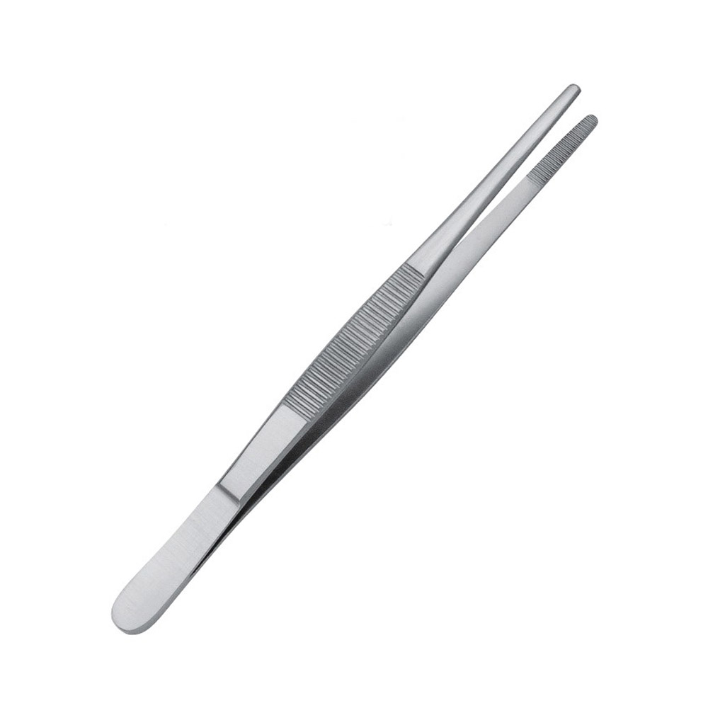Thumb Dressing Forceps 12″ Angled Satin